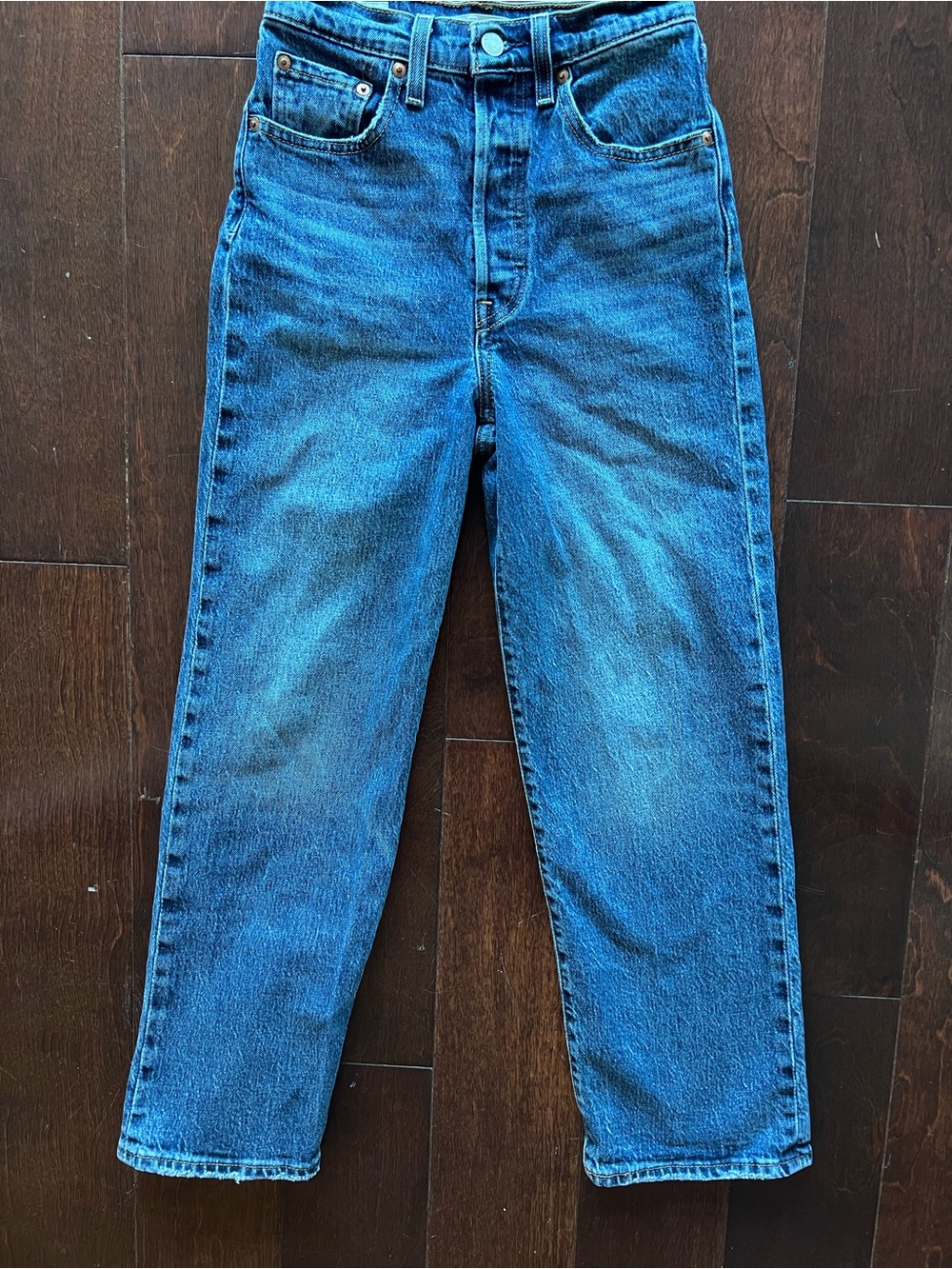 Levi's Ribcage Straight Jean in Dark Blue - Size 24
